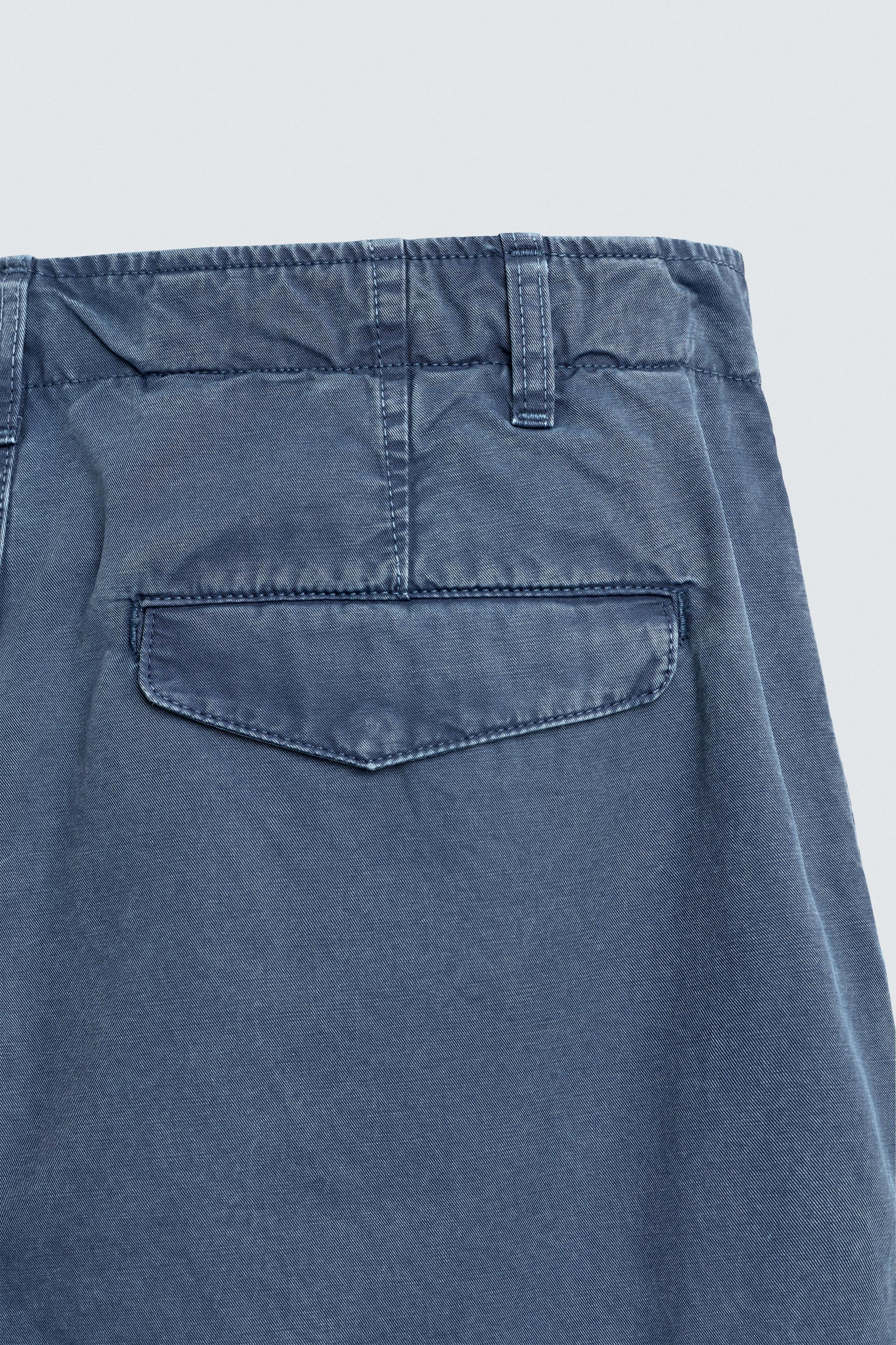 WASHED RELAXED FIT CARGO PANTS